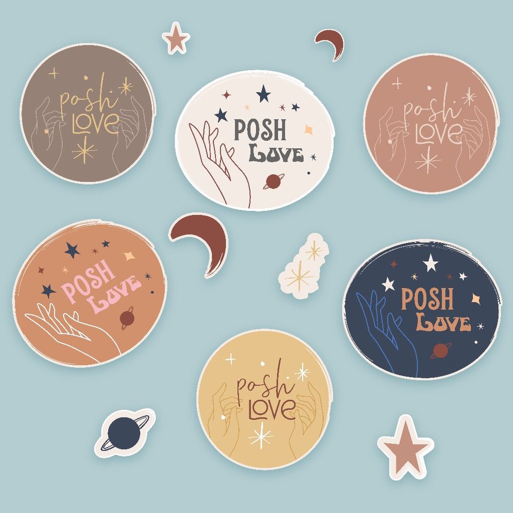 400 Celestial Cosmos Thank You Stickers